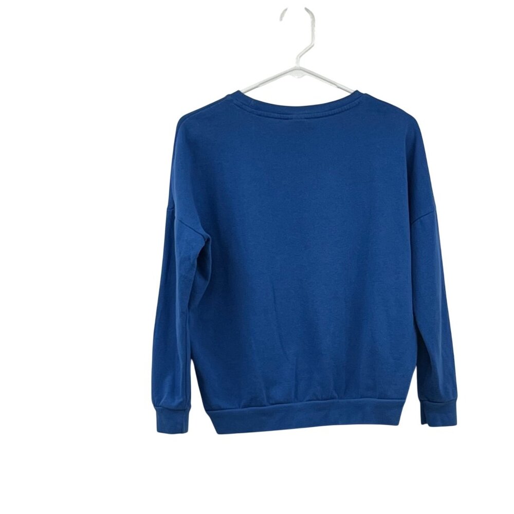 Disney Youth L? Sweatshirt Mickey Minnie Goofy Donald Blue Used - Picture 16 of 16